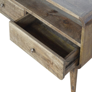 Curved Grey Washed Media Unit, Living Room Furniture image 5