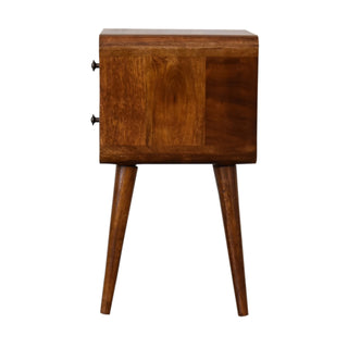 Mini Chestnut Curved Bedside Cabinet, Bedroom Furniture image 8