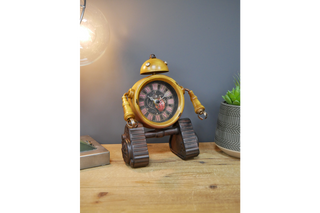 Yellow Robot Clock - Fun Desk Ornament image 4