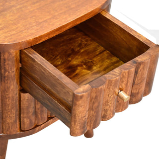 Stripe Chestnut Bedside Cabinet, Bedroom Furniture image 3