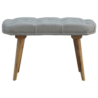 Deep Button Grey Tweed Bench, Bedroom or Living Room Furniture  image 0