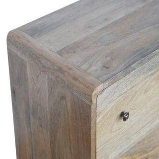 Curved Oak-ish Chest of Drawers, Bedroom Furniture image 3