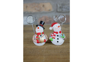 Set Of 4 Snowman Name Card Holders, Christmas Decor image 1
