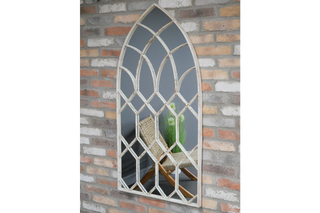 Rustic Pointed Arch Wall Mirror, Indoor Metal Rustic Charm