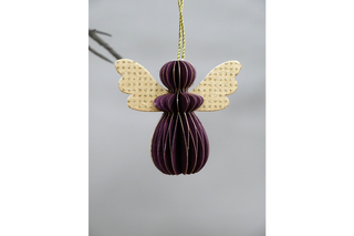 Set Of 6 Christmas Angels - Purple Festive Ornaments image 2