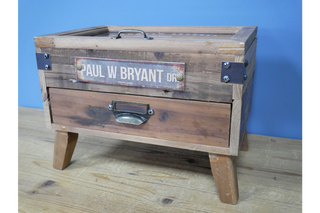 Small Storage Box, Fir Wood, Multiple Compartments, Rustic Chic