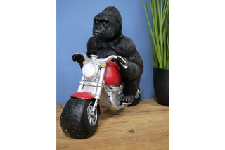 Gorilla On Motorbike With Light, Fun Desktop Solar Lamp