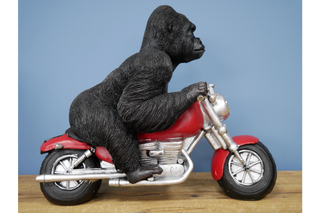 Gorilla On Motorbike With Light, Fun Desktop Solar Lamp