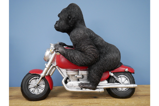 Gorilla On Motorbike With Light, Fun Desktop Solar Lamp