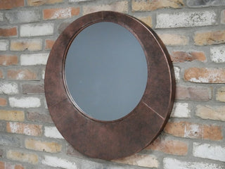 Large Hammered Copper Design Wall Mirror image 4