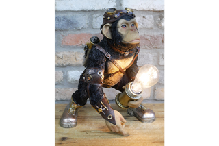 Steampunk Monkey Light, Freestanding Lamp