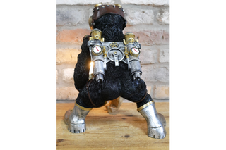 Steampunk Monkey Light, Freestanding Lamp