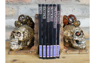 Steampunk Skull Bookends - Gothic Home decor