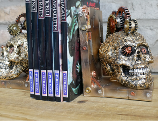 Steampunk Skull Bookends - Gothic Home decor