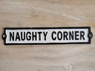Naughty Corner, Cast Iron Sign, Funny Home Decor image 2