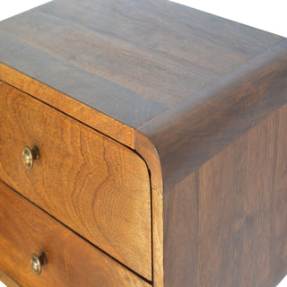 Floating Curved Chestnut Bedside Drawers, Bedroom Furniture image 2