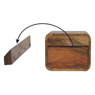 Oak-ish Floating Open Bedside Cabinet, Bedroom Furniture image 8