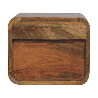 Oak-ish Floating Open Bedside Cabinet, Bedroom Furniture image 7