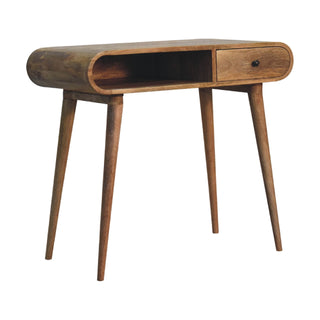 Curved Chestnut Writing Desk, Office Furniture image 1