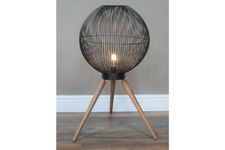 Black Cage Sphere Lamp, Battery Operated Home Decor
