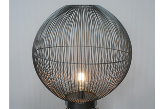 Black Cage Sphere Lamp, Battery Operated Home Decor