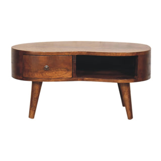 Mini Chestnut Wave Coffee Table, Living Room Furniture image 0