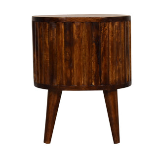 Stripe Chestnut Bedside Cabinet, Bedroom Furniture image 8