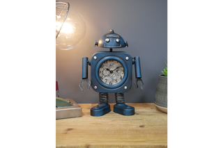 Blue Robot Clock - Cute Desk Ornament image 1
