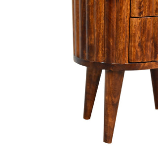 Stripe Chestnut Bedside Cabinet, Bedroom Furniture image 6