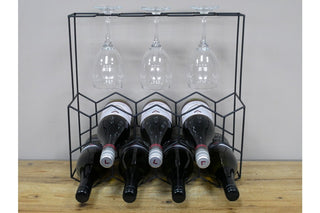Wine Bottle & Glasses Holder, Freestanding Unit image 0