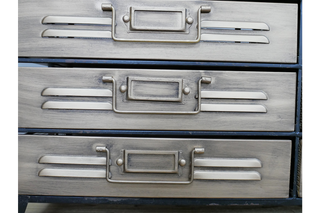Miniature Industrial Style Storage Unit with Six Drawers