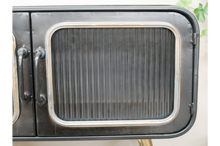 Black Metal Retro Cabinet - Open Front Storage