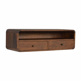 Floating Chestnut Open Console, Media Unit, Living Room Furniture image 2