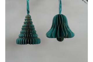 Set Of 4 Christmas Decorations (8cm) - Green Festive Ornaments image 2