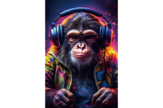 DJ Monkey, Tempered glass wall art. image 1