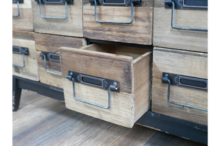 Rustic Industrial Small Storage, Multi Drawer Unit