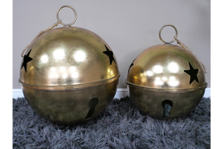 Set of 2 Giant Bells - Elegant Christmas Decor