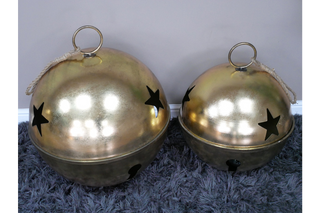 Set of 2 Giant Bells - Elegant Christmas Decor
