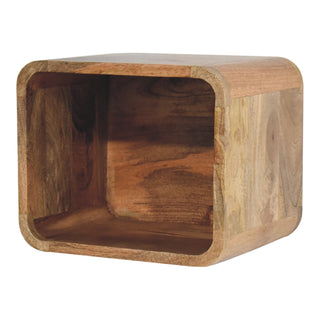 Oak-ish Floating Open Bedside Cabinet, Bedroom Furniture image 1