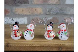 Set Of 4 Snowman Name Card Holders, Christmas Decor image 5