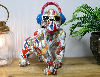 British Gorilla Ornament, Quirky Home Decor Figurine image 0