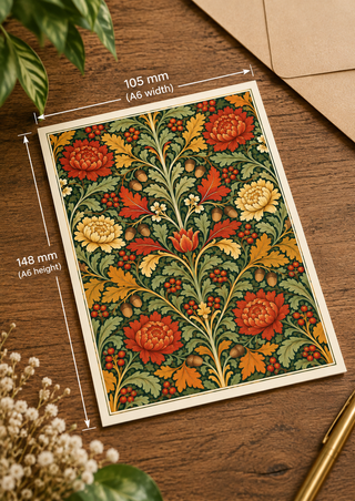Set of 12 A6 Botanical Postcards – 3 Vintage Floral Designs, William Morris