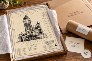 Tower of Terror Blueprint Print, Hollywood Tower Hotel Poster