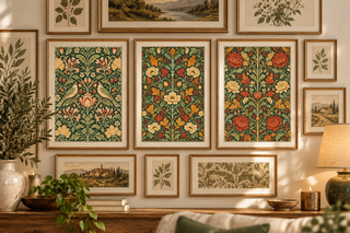 William Morris Style Gallery Wall Set of 3 Prints, Autumn Botanical