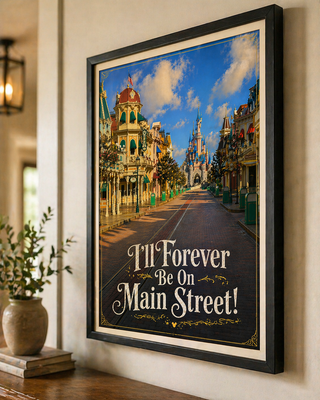 Disneyland Paris Main Street, I’ll Forever Be On Main Street Print, A4 A3 Wall Art, Inspired Gift Travel Poster