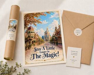 Disneyland Paris Print, Stay A Little Longer in The Magic Main Street Poster, A4 A3 Wall Art
