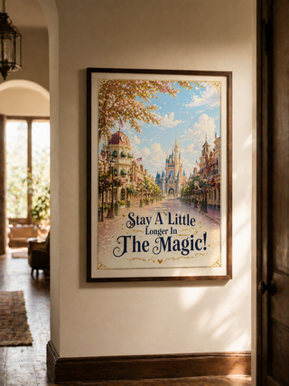 Disneyland Paris Print, Stay A Little Longer in The Magic Main Street Poster, A4 A3 Wall Art
