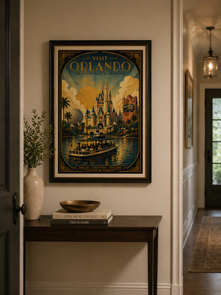 Orlando Travel Poster Vintage | A4 A3 Wall Art Print UK