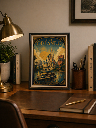 Orlando Travel Poster Vintage | A4 A3 Wall Art Print UK