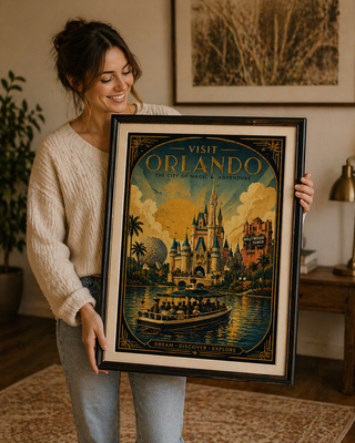 Orlando Travel Poster Vintage | A4 A3 Wall Art Print UK